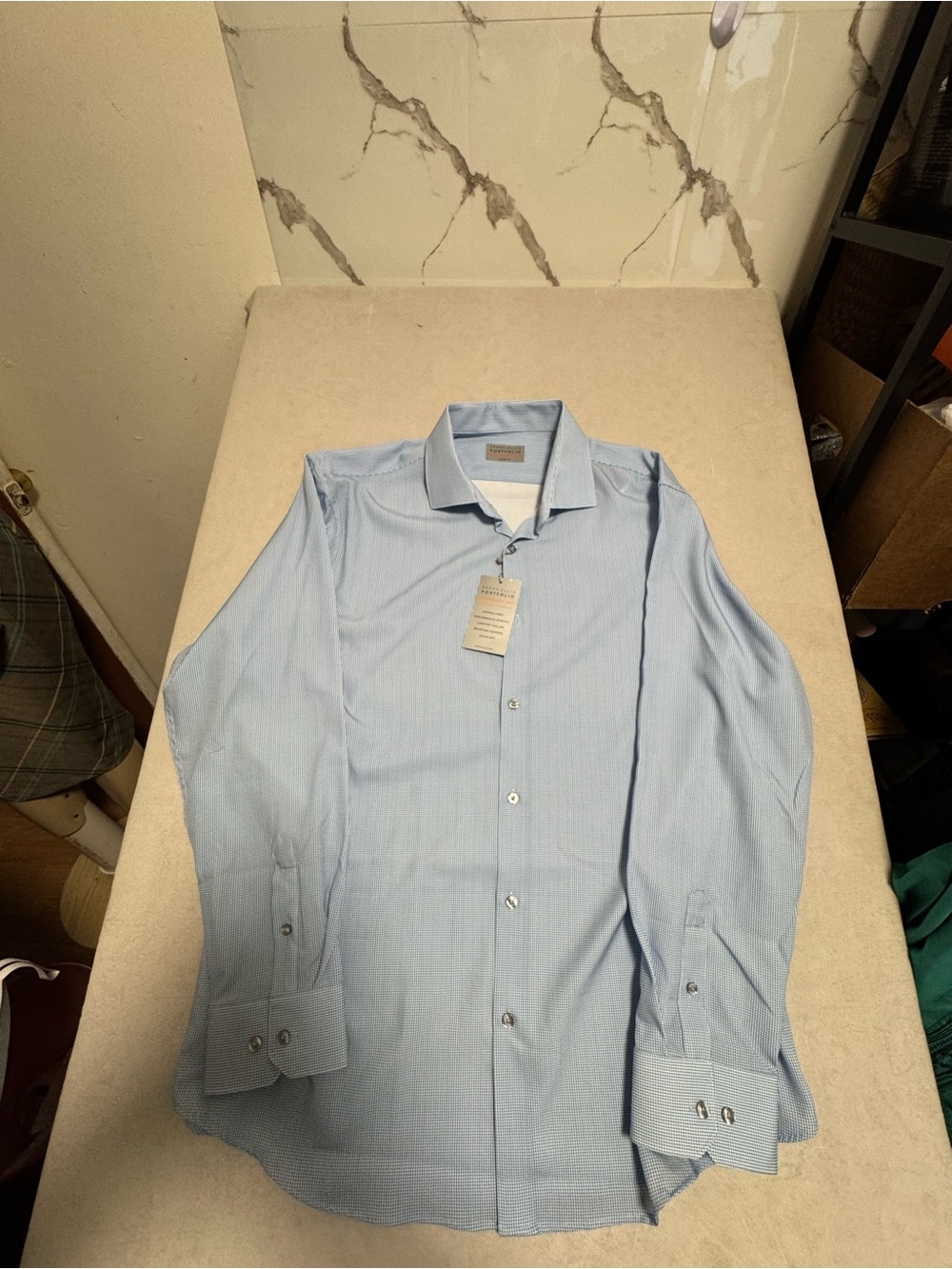 Perry Ellis Light Blue Long Sleeve Dress Shirt